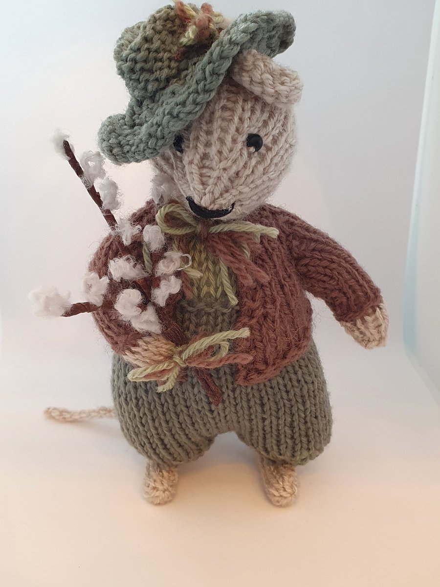 Woody a Hand Knitted Woodland Mouse