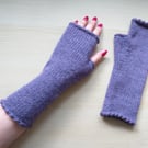 Knitted Fingerless Gloves, Alpaca & Wool Mix Yarn, Warm and Cosy Wrist Warmers