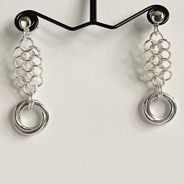 Sterling Silver Chainmaille Earrings