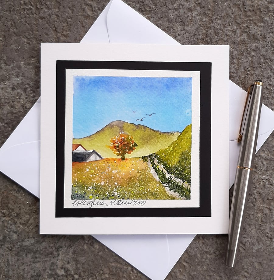 Handpainted Blank Card. Autumn Colours. The Card That's Also A Keepsake SALE