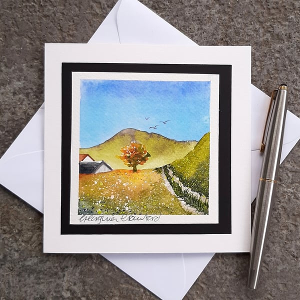 Handpainted Blank Card. Autumn Colours. The Card That's Also A Keepsake