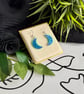 Crescent Moon light Blue Dangle Earrings - Image 3