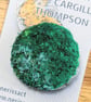 Green Moss Abstract Embellished Recycled Textile 38mm Brooches  - Image 4