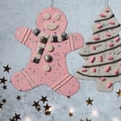 Handmade Christmas Tree Decorations - Pale Pink (Set of 4)