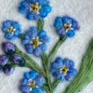 Hand Felted Forget-me-not Textile Artwork 