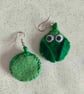 handmade felt Brussel sprout earrings - Image 2