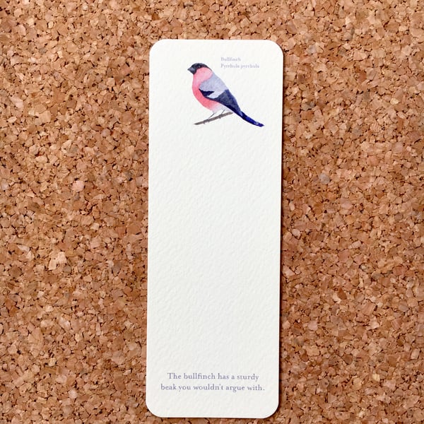 Bullfinch bookmark (Textured Card))