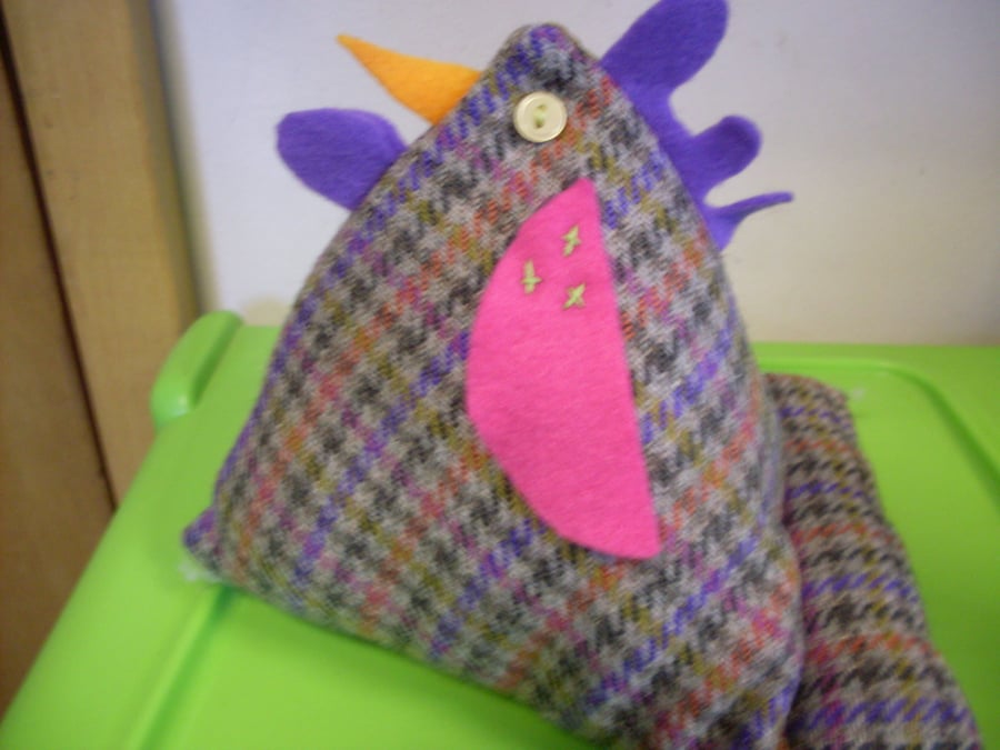 Tweed chicken mobile phone holder