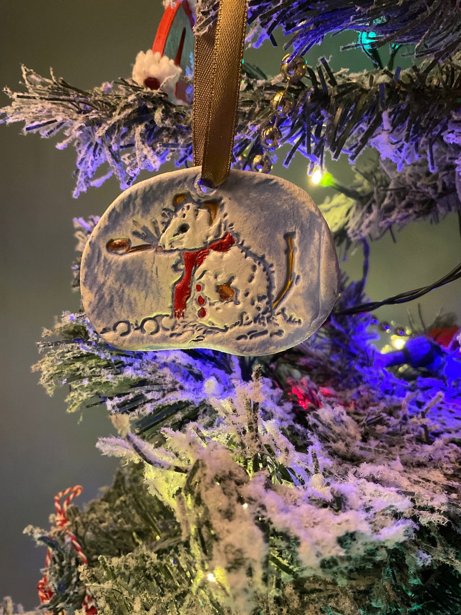 Snow-mouse blue Christmas ornament