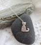 Silver cat pendant made from silver clay - Image 2