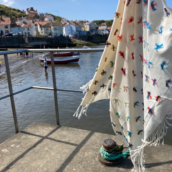 Staithes Festival Handwoven Cotton Square Wrap
