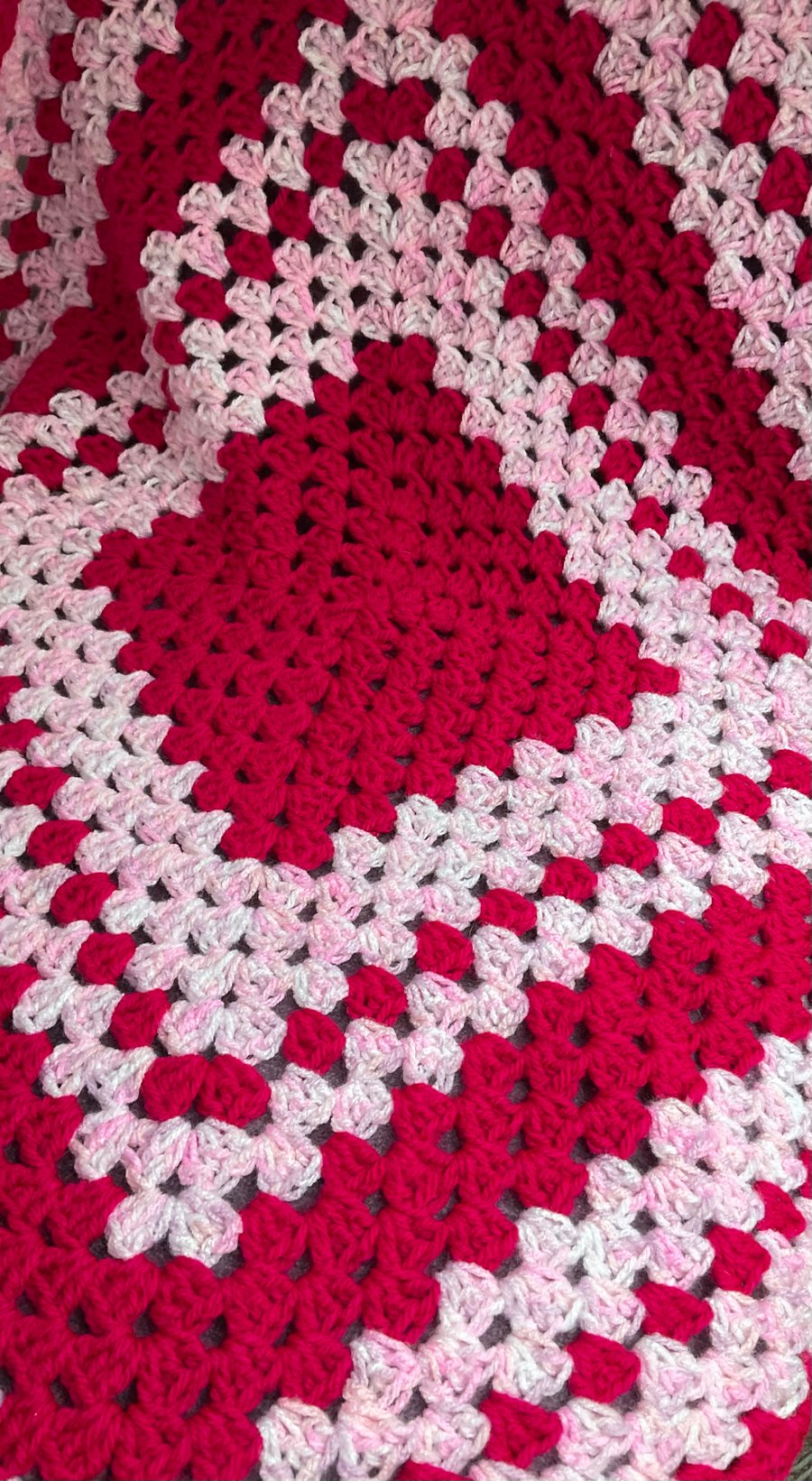 Granny Square Blanket Shades of Pink Vintage St. Folksy