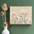 Original Floral Art - Meadow Mosaic Wall Plaque in Yellows