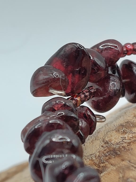 Teen Drama 01. Garnet Shard Stone Bracelet by BDS