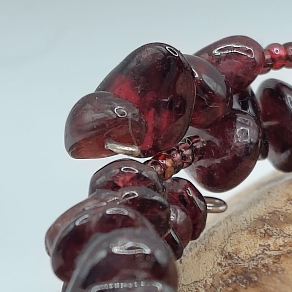 Teen Drama 01. Garnet Shard Stone Bracelet by BDS