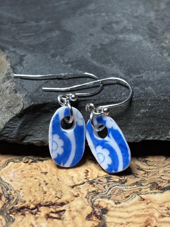 Handmade One of a Kind Ceramic Earrings, Eco Friendly Gifts. Zero Waste.