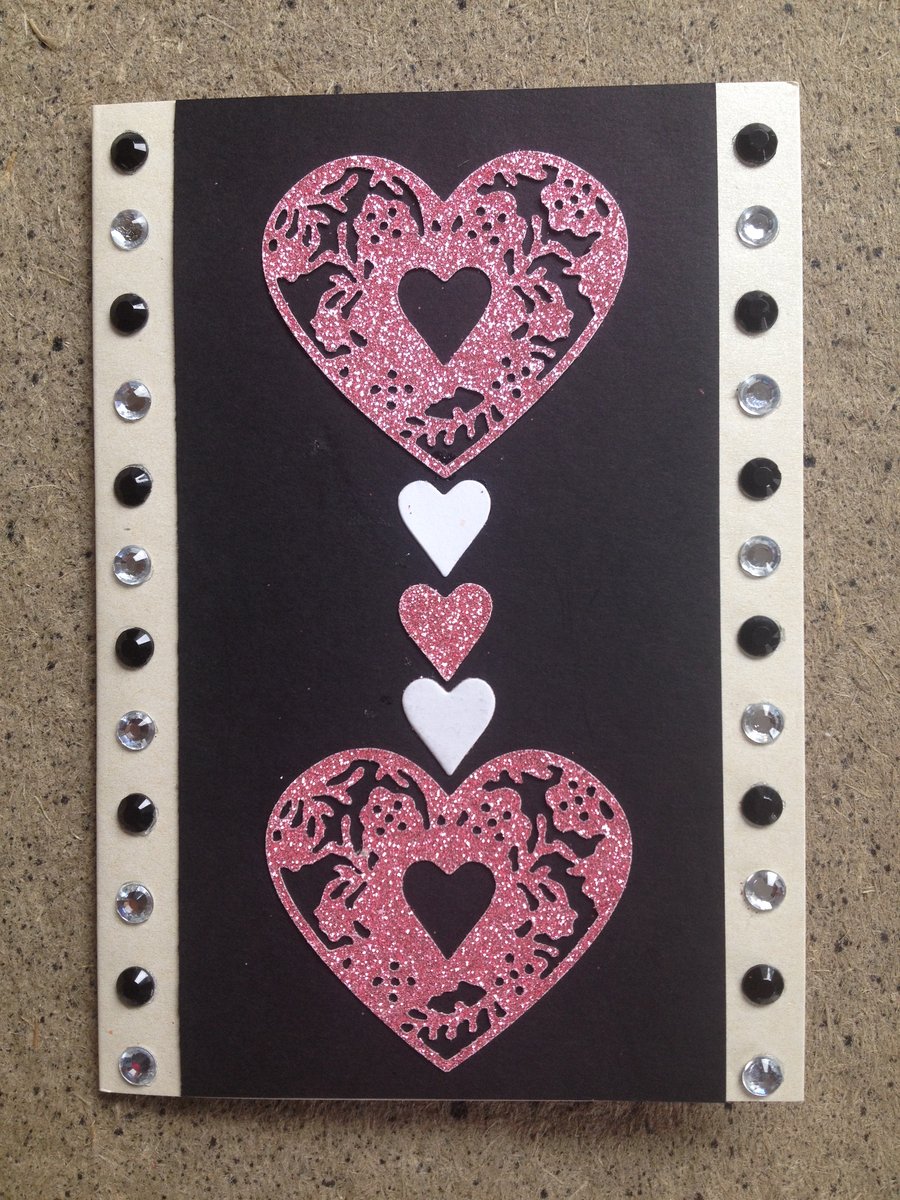 Glitter Heart Greetings card