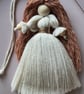Handmade Macrame Guardian Angel – Boho Cotton & Wood Bead Keepsake