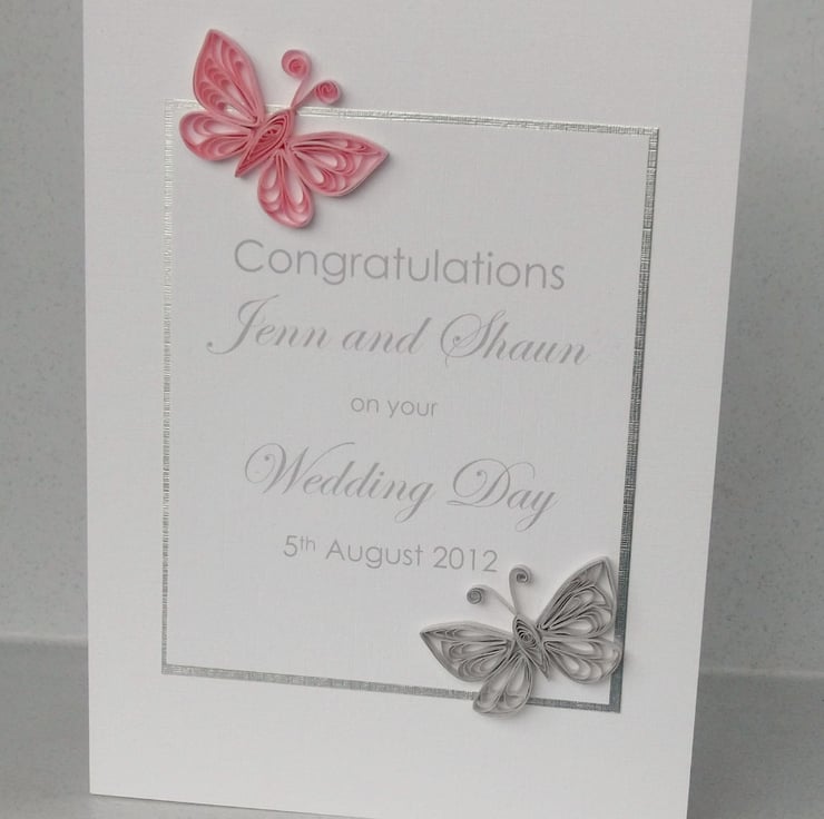 Handmade wedding card, congratulations, paper q... - Folksy
