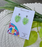 Monstera Leaf Pearlescent Green Earrings - Image 2