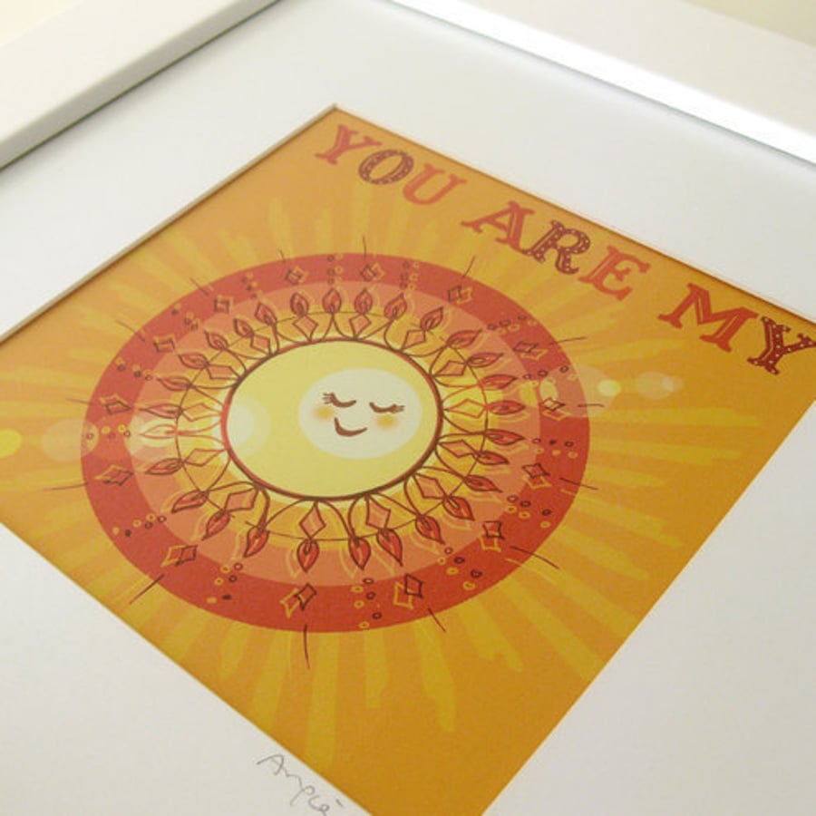 'You are my Sunshine' 15cm x 15cm Square Framed Print 