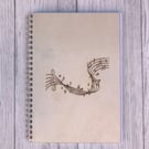 Wooden music sheet A5 notebook 