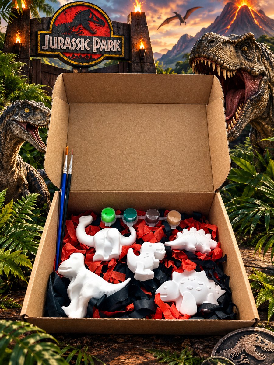 Paint your own dinosaur kit