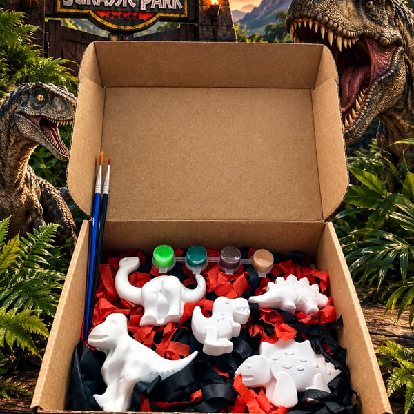 Paint your own dinosaur kit