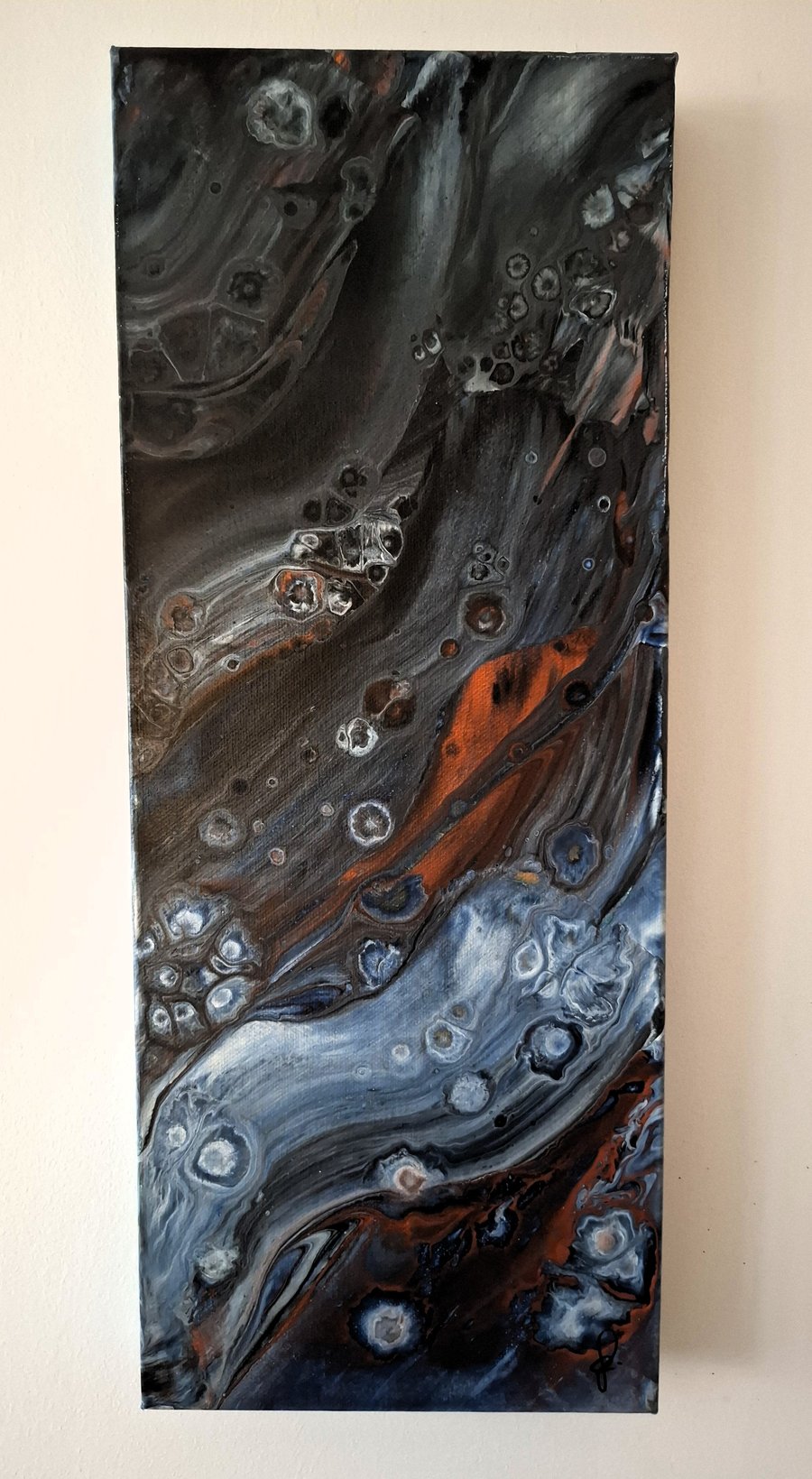 Unique Fluid Art Paintings – Contemporary Paintings – "Moody Night Sky" 