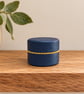 Navy Blue & Gold Beaded Trinket Box