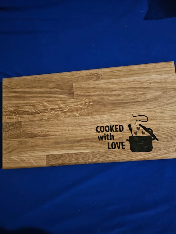 Cooked with love chunky oak chopping board 