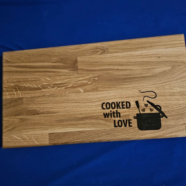 Cooked with love chunky oak chopping board 