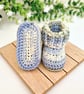 Blue Crochet Baby Booties - Sizes Newborn - 6 Months - Image 7