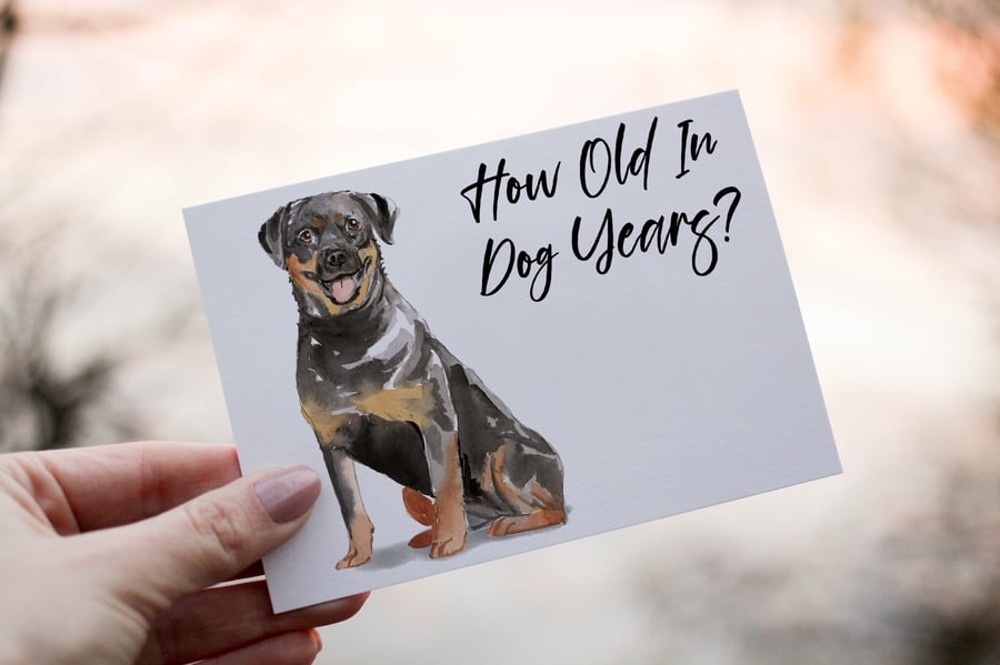 Rotweiler Dog Birthday Card, Dog Birthday Card, Personalized