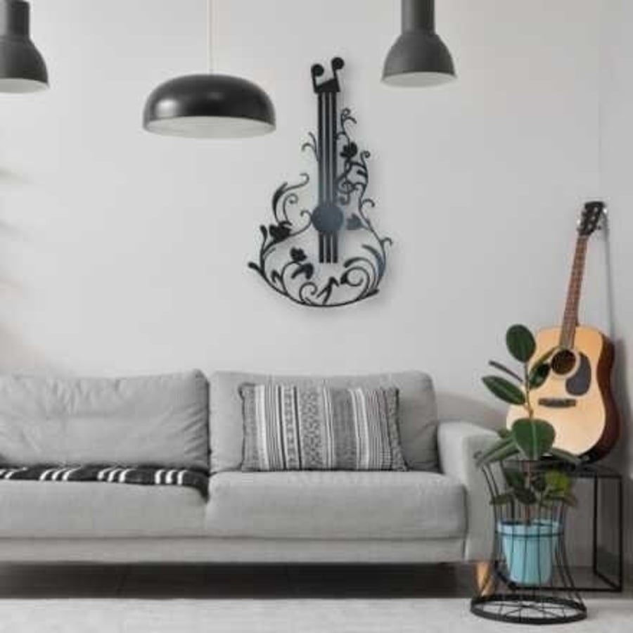 Guitar - Metal Wall Art. Music, Gift, Home, Bar, Housewarming, Musician, Musical