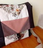Patchwork shoulder bag in brown, cream and terracotta. Handsewn patchwork  - Image 2