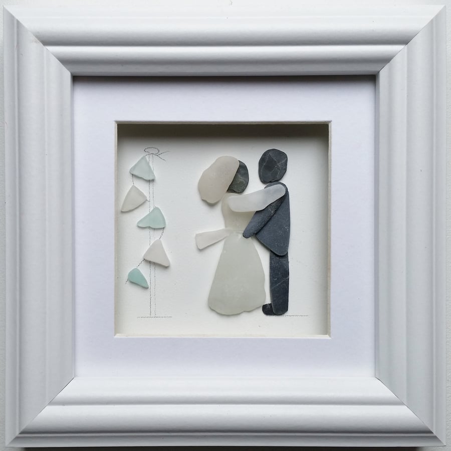 Pebble Art Wedding Gift for the Couple, Unusual Wedding Gift