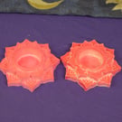 Small Lotus Flower Pink Tealight Holder - Handmade Stonecast