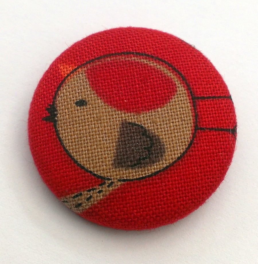 Christmas Robin Fabric Badge