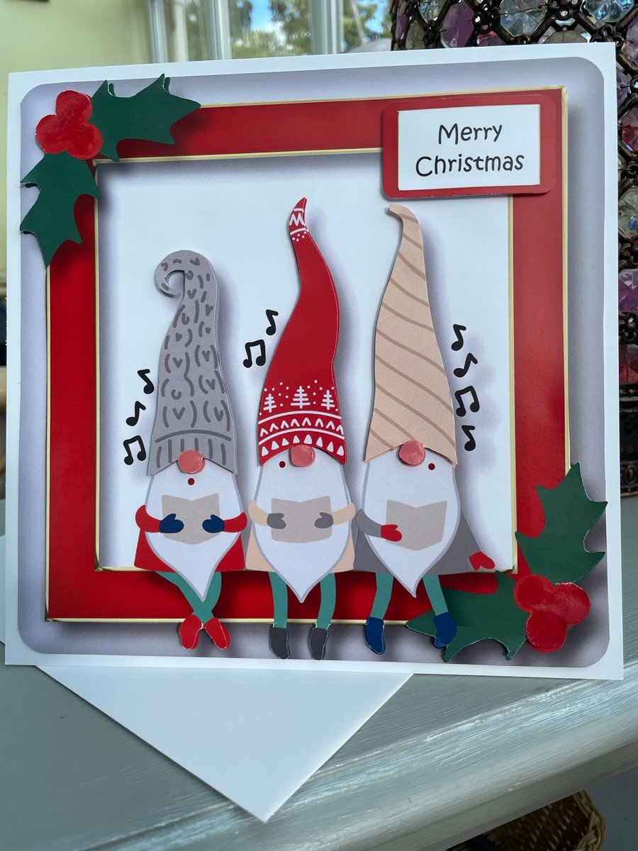 Musical Gnomes merry christmas card