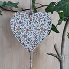 Three Wooden Hanging Hearts with Fabric Decoupage