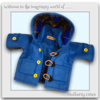 Ocean Blue Duffle Coat with a Tartan Lined Hood