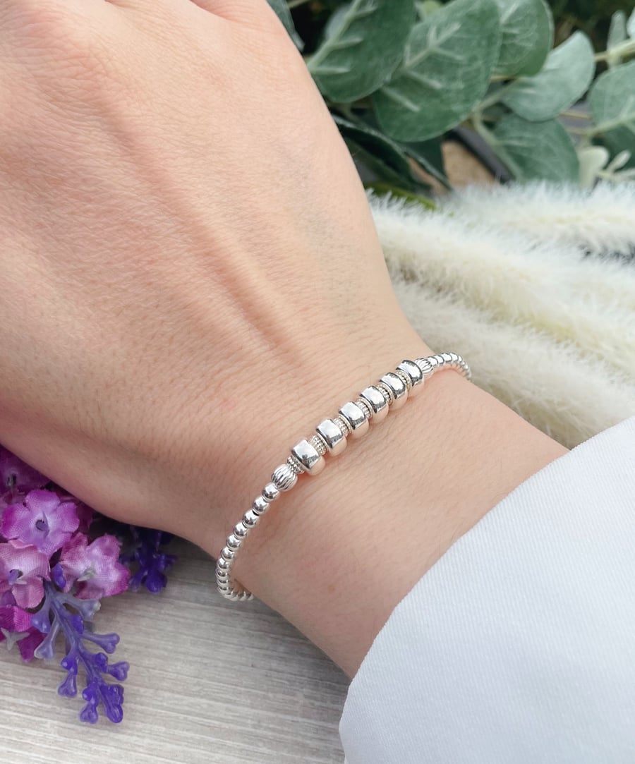 Milestone 60th sterling silver Birthday Bracelet, 60th Birthday Gift