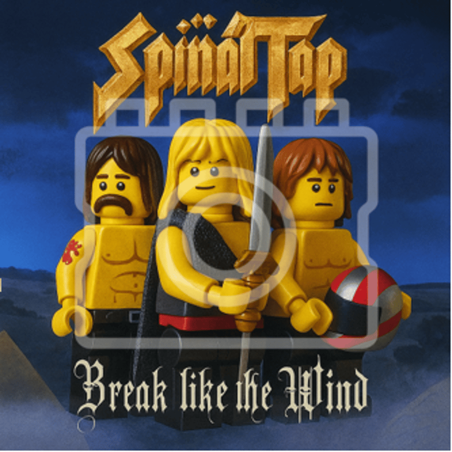 LEGO-Inspired Spinal Tap – Break Like the Wind 5x5" Print Mounted for 9x9 Frame