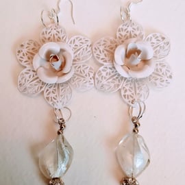 Twisted rose  statement earrings