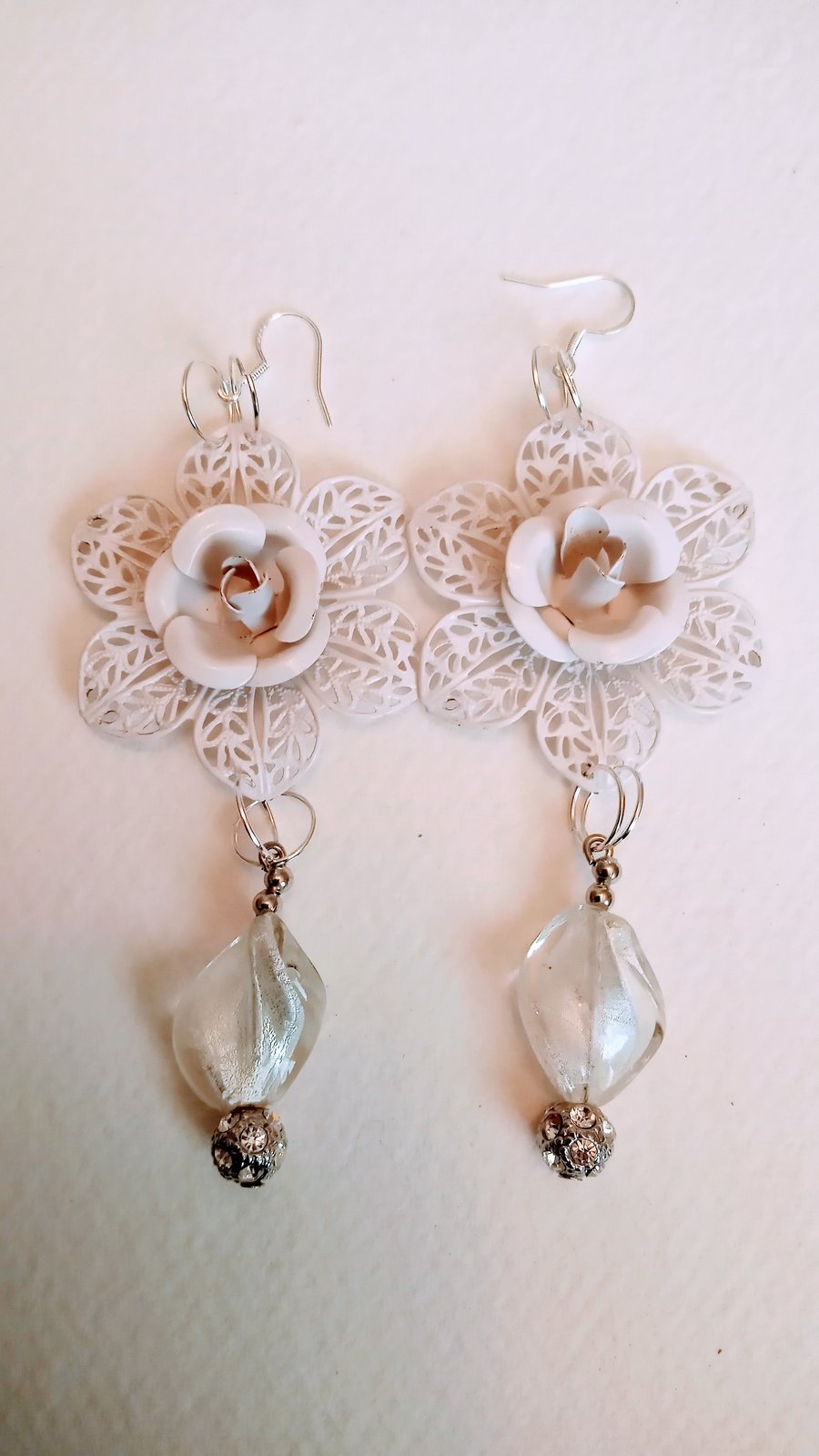 Twisted rose  statement earrings
