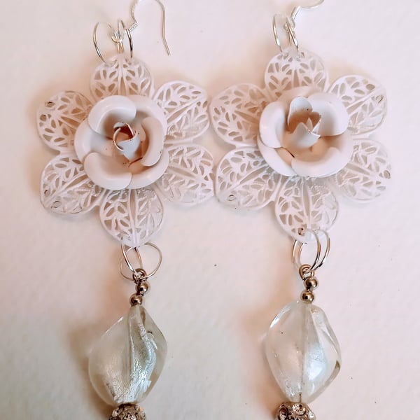 Twisted rose  statement earrings