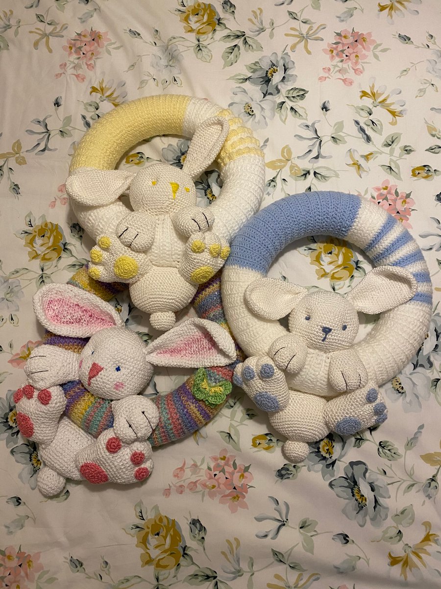 Nursery Bunny Wreaths (hand crocheted)