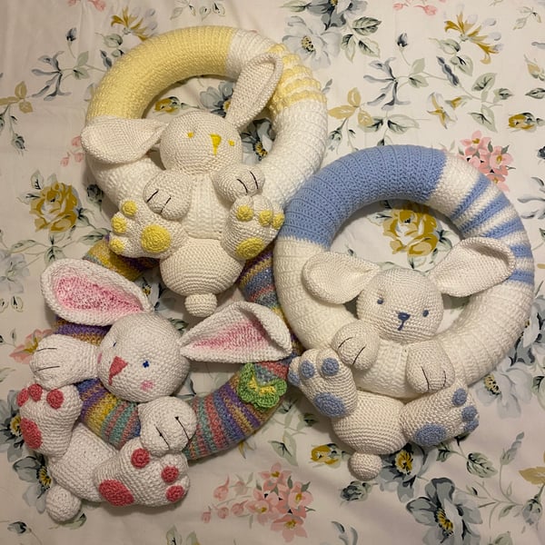 Nursery Bunny Wreaths (hand crocheted)
