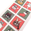 Cute Cats Christmas Card - red and green boxes with seasonal cats. CT-XCG